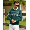 COOFANDY Mens Casual V Neck Sweater Knit Slim Fit Long Sleeve Pullover Top(Green-white)