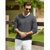 COOFANDY Mens Casual V Neck Sweater Knit Slim Fit Long Sleeve Pullover Top(Grey)