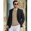 COOFANDY Mens Casual V Neck Sweater Knit Slim Fit Long Sleeve Pullover Top(Khaki)