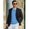 COOFANDY Mens Casual V Neck Sweater Knit Slim Fit Long Sleeve Pullover Top(Light Blue)