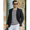 COOFANDY Mens Casual V Neck Sweater Knit Slim Fit Long Sleeve Pullover Top(Light Grey)