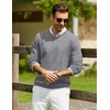COOFANDY Mens Casual V Neck Sweater Knit Slim Fit Long Sleeve Pullover Top(Light Grey)