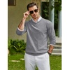 COOFANDY Mens Casual V Neck Sweater Knit Slim Fit Long Sleeve Pullover Top(Light Grey)