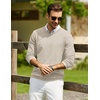 COOFANDY Mens Casual V Neck Sweater Knit Slim Fit Long Sleeve Pullover Top(Light Khaki)
