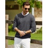 COOFANDY Mens Casual V Neck Sweater Knit Slim Fit Long Sleeve Pullover Top(Pat1)