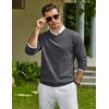 COOFANDY Mens Casual V Neck Sweater Knit Slim Fit Long Sleeve Pullover Top(Pat1)