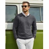 COOFANDY Mens Casual V Neck Sweater Knit Slim Fit Long Sleeve Pullover Top(Pat1)