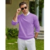COOFANDY Mens Casual V Neck Sweater Knit Slim Fit Long Sleeve Pullover Top(Purple)