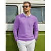 COOFANDY Mens Casual V Neck Sweater Knit Slim Fit Long Sleeve Pullover Top(Purple)