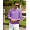 COOFANDY Mens Casual V Neck Sweater Knit Slim Fit Long Sleeve Pullover Top(Purple)