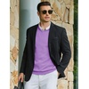 COOFANDY Mens Casual V Neck Sweater Knit Slim Fit Long Sleeve Pullover Top(Purple)