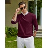 COOFANDY Mens Casual V Neck Sweater Knit Slim Fit Long Sleeve Pullover Top(Red)