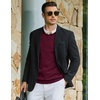 COOFANDY Mens Casual V Neck Sweater Knit Slim Fit Long Sleeve Pullover Top(Red)