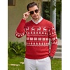 COOFANDY Mens Casual V Neck Sweater Knit Slim Fit Long Sleeve Pullover Top(Red-white)