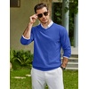 COOFANDY Mens Casual V Neck Sweater Knit Slim Fit Long Sleeve Pullover Top(Royal Blue)