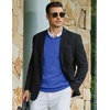 COOFANDY Mens Casual V Neck Sweater Knit Slim Fit Long Sleeve Pullover Top(Royal Blue)