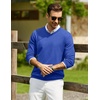COOFANDY Mens Casual V Neck Sweater Knit Slim Fit Long Sleeve Pullover Top(Royal Blue)
