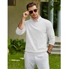 COOFANDY Mens Casual V Neck Sweater Knit Slim Fit Long Sleeve Pullover Top(White)