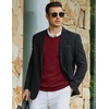 COOFANDY Mens Casual V Neck Sweater Knit Slim Fit Long Sleeve Pullover Top(Wine Red)