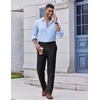 COOFANDY Men’s Classic Fit Dress Pants Flat Front Straight Suit Pant(Black)