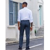 COOFANDY Men’s Classic Fit Dress Pants Flat Front Straight Suit Pant(Blue)