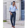 COOFANDY Men’s Classic Fit Dress Pants Flat Front Straight Suit Pant(Blue)