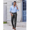 COOFANDY Men’s Classic Fit Dress Pants Flat Front Straight Suit Pant(Dark Gery)