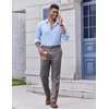 COOFANDY Men’s Classic Fit Dress Pants Flat Front Straight Suit Pant(Grey)