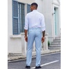 COOFANDY Men’s Classic Fit Dress Pants Flat Front Straight Suit Pant(Light Blue)