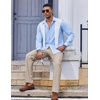 COOFANDY Men’s Classic Fit Dress Pants Flat Front Straight Suit Pant(Light Khaki)