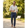 COOFANDY Men’s Classic Fit Dress Pants Flat Front Straight Suit Pant(Navy Blue)