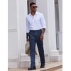 COOFANDY Men’s Classic Fit Dress Pants Flat Front Straight Suit Pant(Navy Blue)