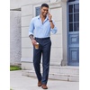 COOFANDY Men’s Classic Fit Dress Pants Flat Front Straight Suit Pant(Navy Blue)