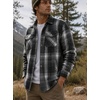 COOFANDY Mens Flannel Shirt Jacket Quilted Lined Plaid Jacket Warm Shackets(Black)
