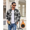 COOFANDY Mens Flannel Shirt Jacket Quilted Lined Plaid Jacket Warm Shackets(Black Plaid)