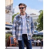 COOFANDY Mens Flannel Shirt Jacket Quilted Lined Plaid Jacket Warm Shackets(Blue)