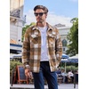 COOFANDY Mens Flannel Shirt Jacket Quilted Lined Plaid Jacket Warm Shackets(Brown)