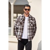 COOFANDY Mens Flannel Shirt Jacket Quilted Lined Plaid Jacket Warm Shackets(Coffee)