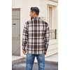 COOFANDY Mens Flannel Shirt Jacket Quilted Lined Plaid Jacket Warm Shackets(Coffee)