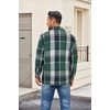 COOFANDY Mens Flannel Shirt Jacket Quilted Lined Plaid Jacket Warm Shackets(Green)