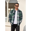 COOFANDY Mens Flannel Shirt Jacket Quilted Lined Plaid Jacket Warm Shackets(Green)