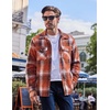 COOFANDY Mens Flannel Shirt Jacket Quilted Lined Plaid Jacket Warm Shackets(Orange)