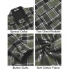 COOFANDY Men’s Flannel Shirts Long Sleeve Cotton Plaid Shirt Jacket Casual Button Down Shirt with Pockets(Black Green)
