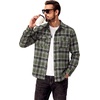 COOFANDY Men’s Flannel Shirts Long Sleeve Cotton Plaid Shirt Jacket Casual Button Down Shirt with Pockets(Black Green)