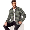 COOFANDY Men’s Flannel Shirts Long Sleeve Cotton Plaid Shirt Jacket Casual Button Down Shirt with Pockets(Black Green)