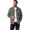 COOFANDY Men’s Flannel Shirts Long Sleeve Cotton Plaid Shirt Jacket Casual Button Down Shirt with Pockets(Black Green)