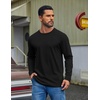 COOFANDY Mens Long Sleeve Tee Shirts Cotton Casual Crew Neck Basic T‑Shirts(Black)