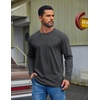 COOFANDY Mens Long Sleeve Tee Shirts Cotton Casual Crew Neck Basic T‑Shirts(Dark Gray)