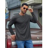 COOFANDY Mens Long Sleeve Tee Shirts Cotton Casual Crew Neck Basic T‑Shirts(Dark Gray)