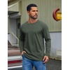 COOFANDY Mens Long Sleeve Tee Shirts Cotton Casual Crew Neck Basic T‑Shirts(Dark Green)